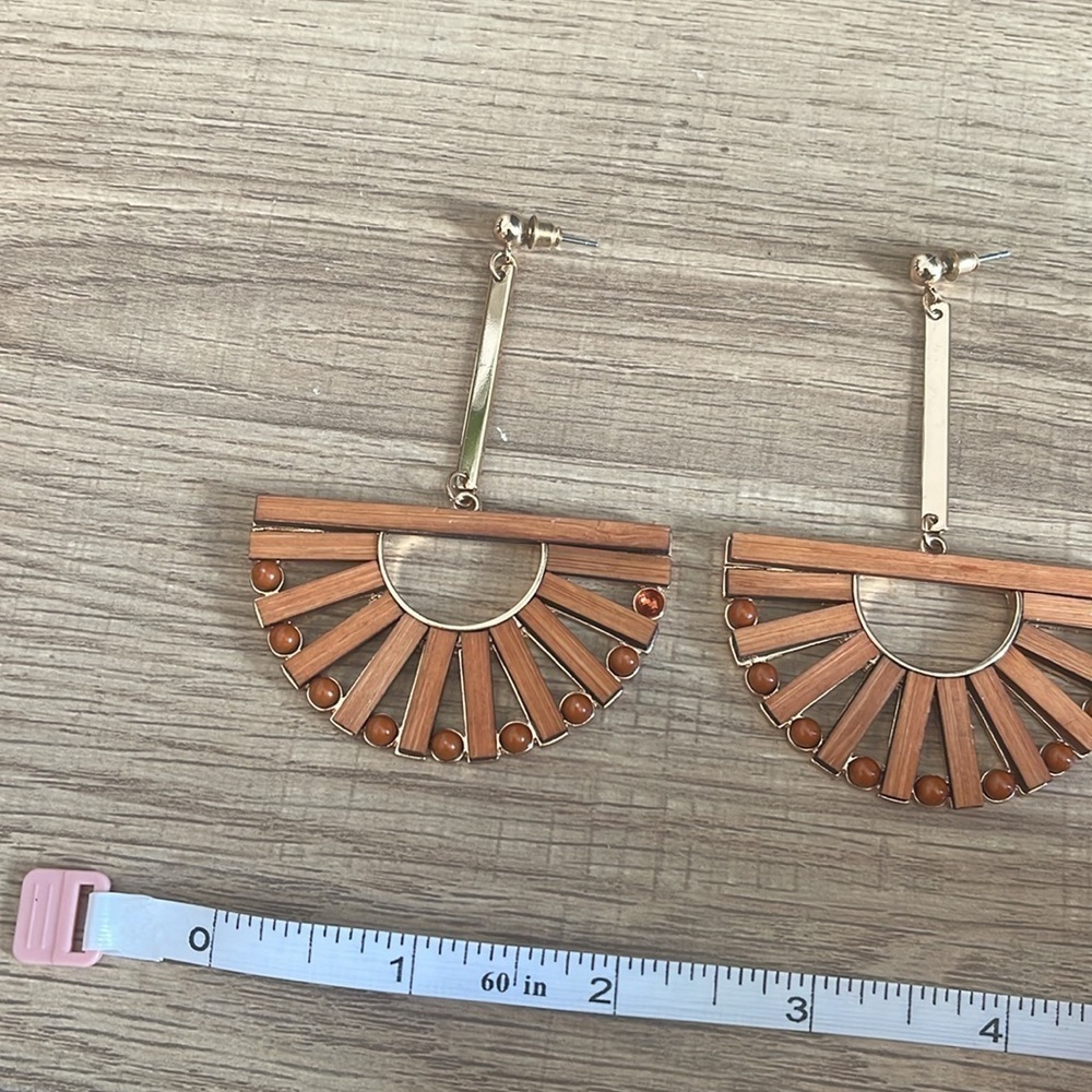 Wooden Large Boho Earring Set - Picture 5 of 6